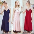 Pajamas silk sexy pajamas women summer long section simple suspenders night skirt home service CQ1178