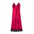 Pajamas silk sexy pajamas women summer long section simple suspenders night skirt home service CQ1178