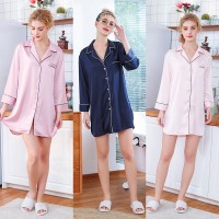Yaoting classic silk ladies pajamas spring and summer sexy nightdress pajamas home service SQ19142