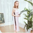 Silk sexy pajamas ladies summer long suspender nightdress home service CQ1152