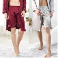 Silk pajamas men's spring and summer single shorts pajamas home service DK1342