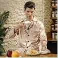 Yaoting classic silk pajamas men's summer long-sleeved pajamas home service two-piece suit TZ781