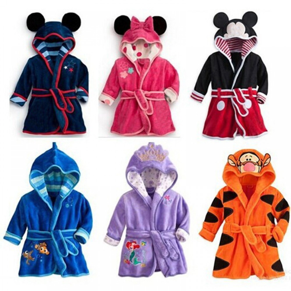 Boys and girls bathrobes children's cartoon bathrobes multicolor home robe
