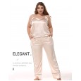 Add fertilizer plus size Ms. simulation silk pajamas silk suspenders trousers home V-neck casual two-piece suit DL