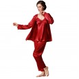 Simulation silk pajamas ladies autumn long-sleeved trousers three-piece suit large size home service summer summer models spring autumn winter YT