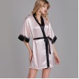 Pajamas ladies spring and summer new thin section F simulation silk sexy night robe bathrobe new morning robe home service YT