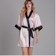Pajamas ladies spring and summer new thin section F simulation silk sexy night robe bathrobe new morning robe home service YT