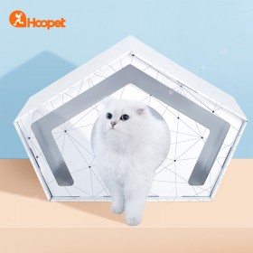 Pet cat litter pentagonal pet cat summer cat house fold ears Garfield cat grind paw cat scratch board
