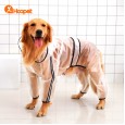 Dog four-legged hooded transparent raincoat golden retriever Alaska side shepherd dog medium and large dogs out waterproof poncho