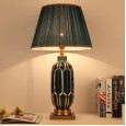 American ceramic simple table lamp retro European modern high-end hotel living room soft bedside table bedroom table lamp