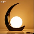 Creative moon resin personality bedroom bedside lamp modern minimalist living room decoration study table lamp