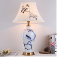 Ceramic high-end Chinese table lamp living room villa model study American Jingdezhen atmospheric home bedroom bedside lamp