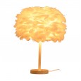Feather table lamp bedroom bedside lamp Nordic creative personality stylish warm romantic romantic warm light Korean modern minimalist