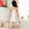 New sexy vest pajamas spring and autumn summer women's suspenders shorts pajamas silk XL home service