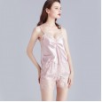 Spring and autumn and summer sexy pajamas female sexy underwear lace suspenders shorts suit home service thin section YT