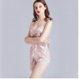Spring and autumn and summer sexy pajamas female sexy underwear lace suspenders shorts suit home service thin section YT