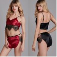 New silk sexy pajamas female summer hot temptation lace sexy underwear two-piece suit home YT