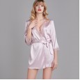 New style pajamas female summer nightgown ladies summer silk fun sexy lace bathrobe morning robe home service YT