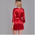 New style pajamas female summer nightgown ladies summer silk fun sexy lace bathrobe morning robe home service YT
