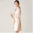 Simulation silk pajamas female simulation silk nightgown lace strap nightdress two-piece nightdress bathrobe home service DL