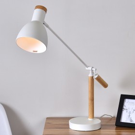 Nordic solid wood study lamp led eye protection office desk college student dormitory simple creative study bedside lamp