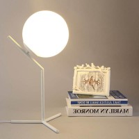 Nordic modern minimalist bedroom bedside lamps creative personality metal decoration warm milky white ball glass table lamp