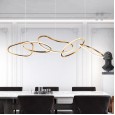 Dining room chandelier light luxury creative bar personality living room minimalist Nordic style stainless steel circle art modeling lamps