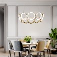 Postmodern ring chandelier creative art simple golden villa Nordic designer light luxury living room lamp