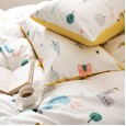 Spring and summer cartoon fresh series four-piece cotton four-piece bed linen bedding set for