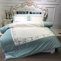 European-style model room cotton tribute bed four-piece set 60 long-staple cotton naked sleeping skin-friendly cotton quilt cover 4-piece set
