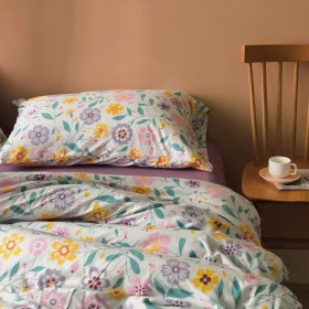 Japanese-style knitted cotton cotton four-piece set of small fresh floral cotton micro-elastic soft 4-piece bed linen