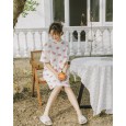 Women's Adult Knitted Cotton Printed Home Service Strawberry White Loquat Pajamas Skirt Summer Short Sleeve Set
