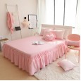 Cotton Korean Princess Princess Skirt Four Piece Suite Solid Color Romantic Lace Quilt Sheet Bedding