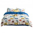 Age-reducing cartoon 13372 cotton printing four-piece double bed set quilt cover bed sheet