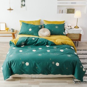 AB version cotton plus velvet thick warm winter bedding simple quilt cover sheets cotton crystal velvet four-piece set