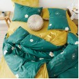 AB version cotton plus velvet thick warm winter bedding simple quilt cover sheets cotton crystal velvet four-piece set