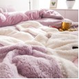 Autumn and winter thickened lamb cashmere craft patch embroidered animal cartoon folding ear rabbit sleepwalking bear four-piece flannel treasure