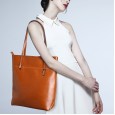 Fashionable leather handbag, shoulder bag, shopping bag, portable leather bag, simple and practical ladies bag
