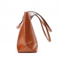 Fashionable leather handbag, shoulder bag, shopping bag, portable leather bag, simple and practical ladies bag