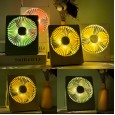 Desktop USB electric fan new third gear with night light fan desk with stand charging mini fan