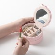 Leather jewelry storage box portable snap jewelry box earring ring box pendant jewelry box