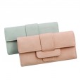 Korean version of the new three-fold ladies wallet retro lychee pattern large capacity long wallet
