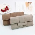 Korean version of the new three-fold ladies wallet retro lychee pattern large capacity long wallet