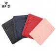 The new card holder cross pattern anti-theft brush RFID card sleeve men's fashion card holder