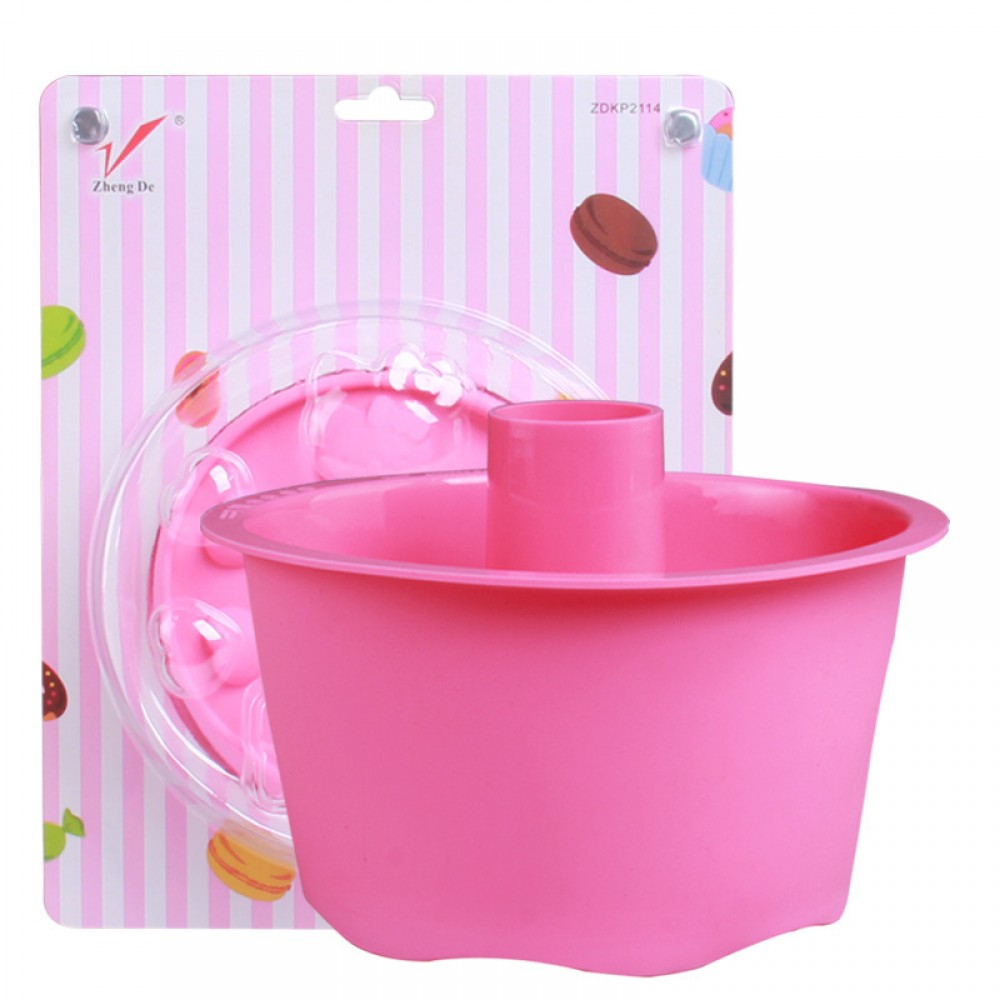 Pink full silicone series 6 inch 8 inch hollow cake mold