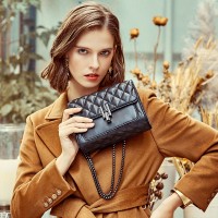 Leather handbags messenger bag female new shoulder bag summer fashion diamond chain leather cowhide ladies bag