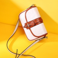 Leather handbags new fashion wild Korean shoulder bag personality small black bag oblique cross color small square bag