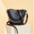 New leather handbags Korean fashion first-layer cowhide mini picture bag shoulder messenger handbag bucket bag