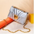 Small fragrant cowhide embroidery thread chain bag female new wave leather crossbody bag female wild shoulder bag small bag