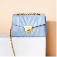 Small fragrant cowhide embroidery thread chain bag female new wave leather crossbody bag female wild shoulder bag small bag